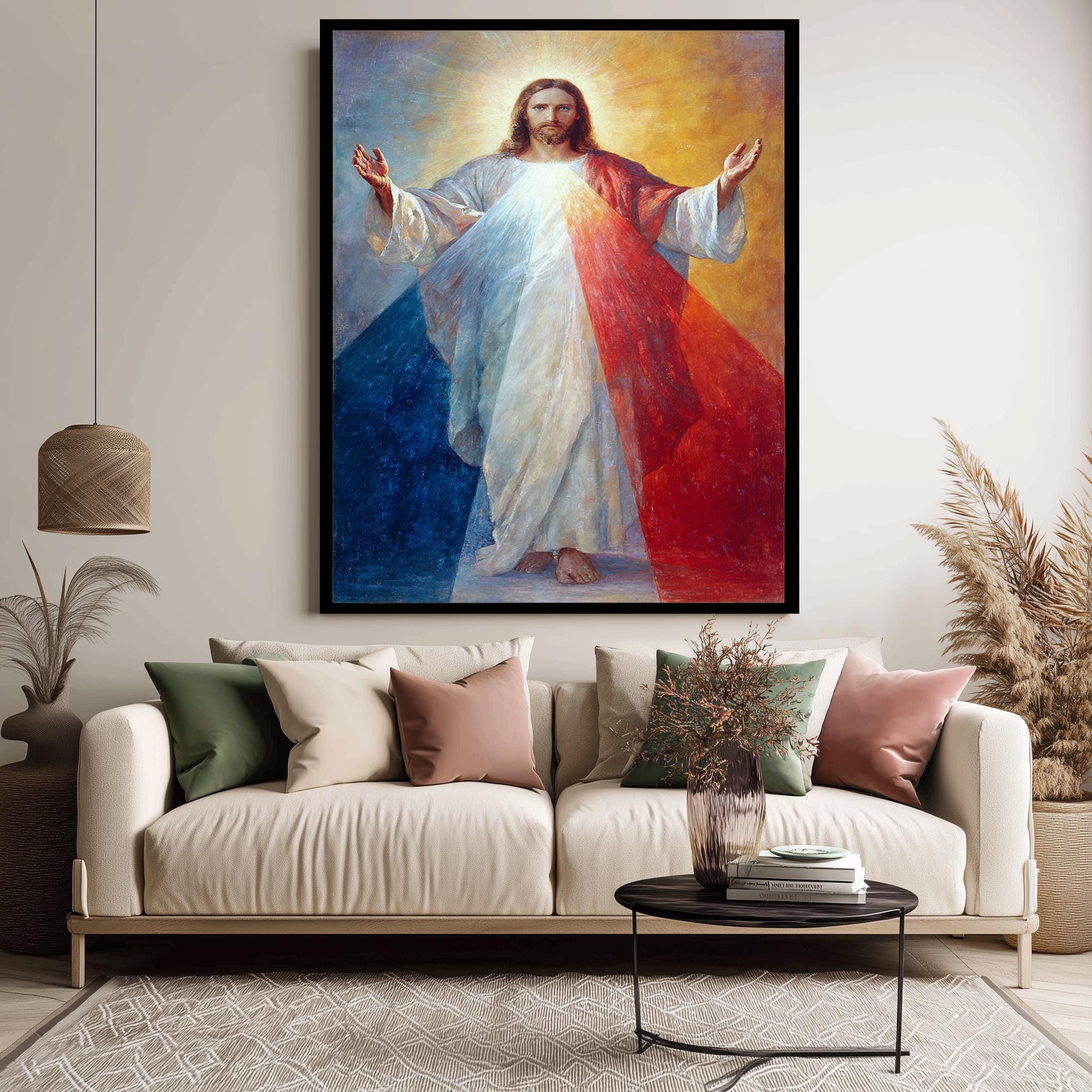 Divine Mercy Jesus Poster - Catholic Wall Art | Sacred Heart Decor & Prayer Room Print
