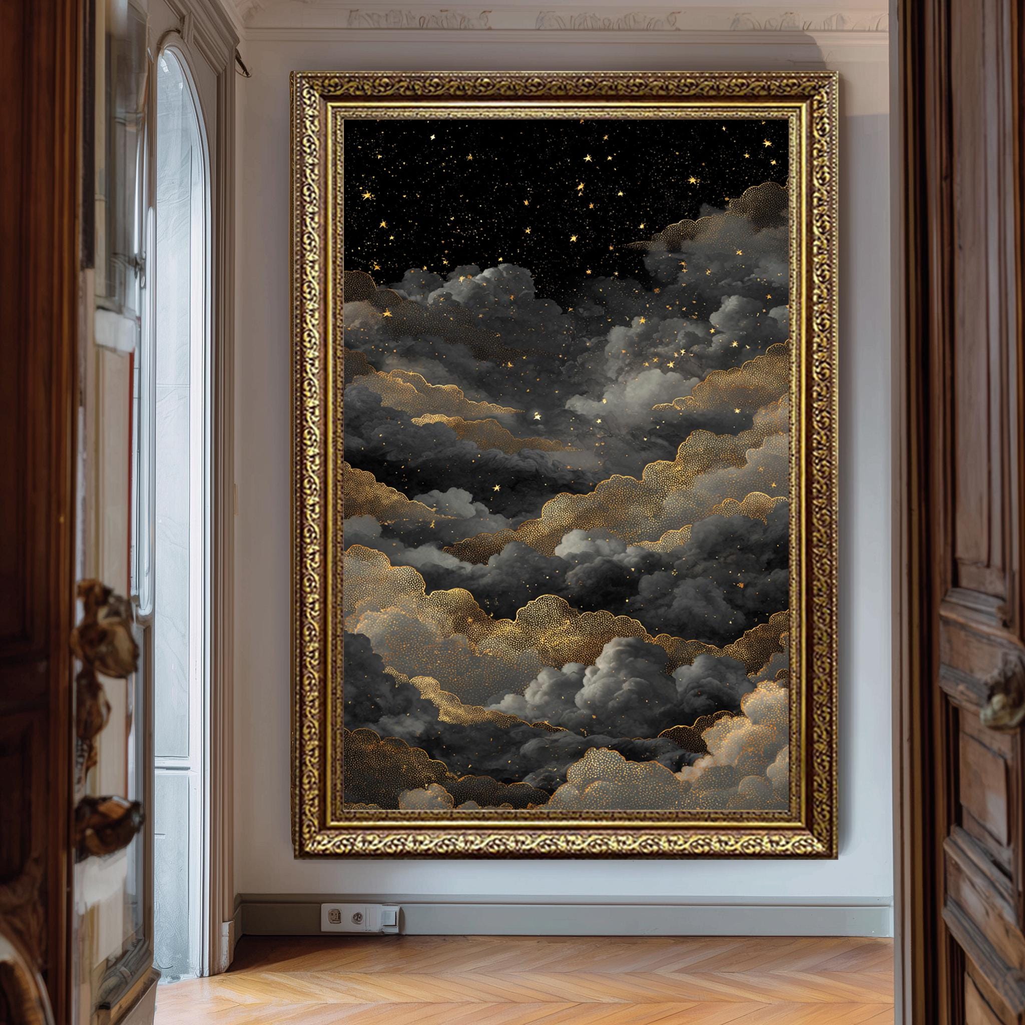 Celestial Night Sky Art – Elegant Starry Wall Decor | Digital Celestial Print