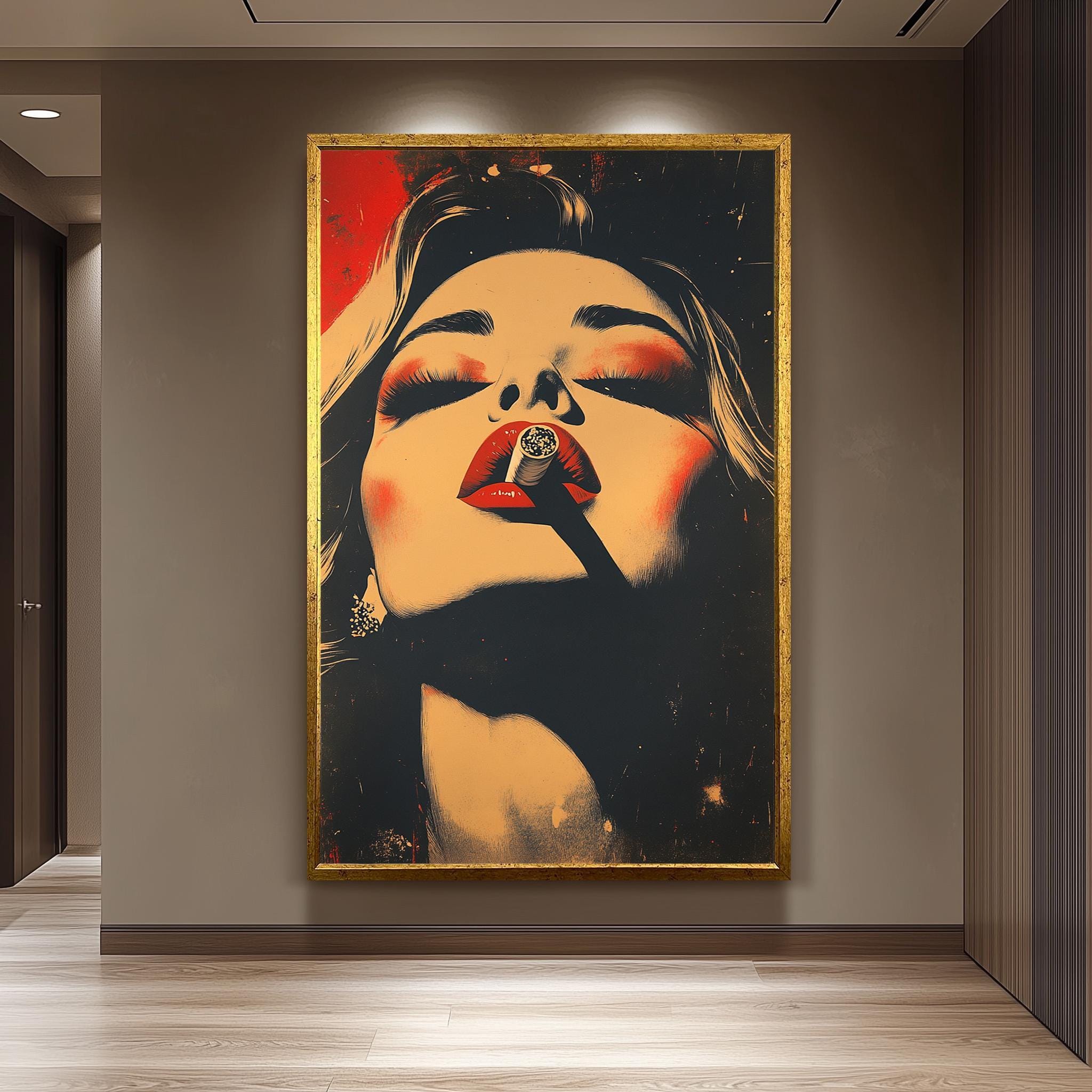 Pop Art Wall Print - Glamorous Woman Canvas | Retro Feminine Portrait Art