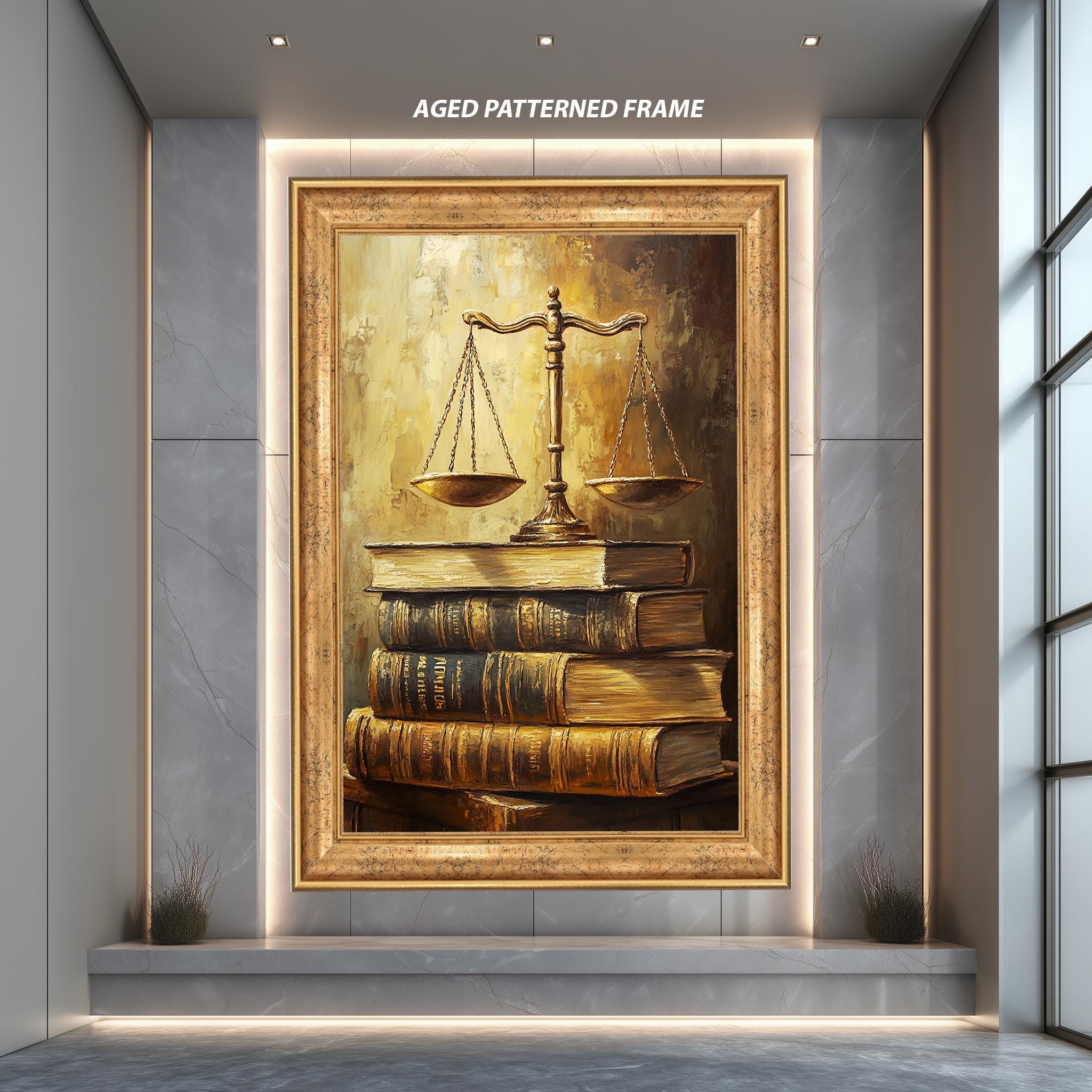 Legal Wall Art – Justice Scales Decor | Classic Law Artwork & Elegant Office Poster