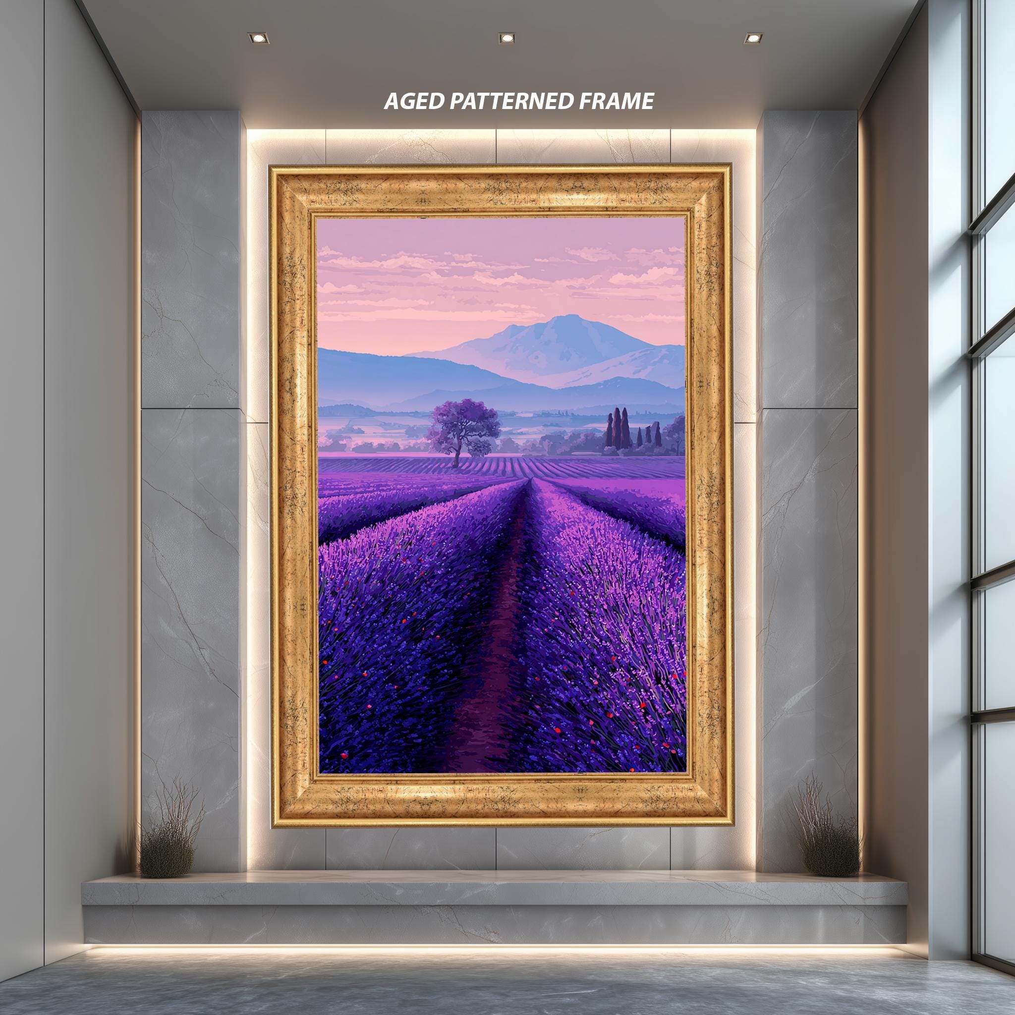Lavender Field Art Print - Purple Landscape Decor | Nature Digital Poster