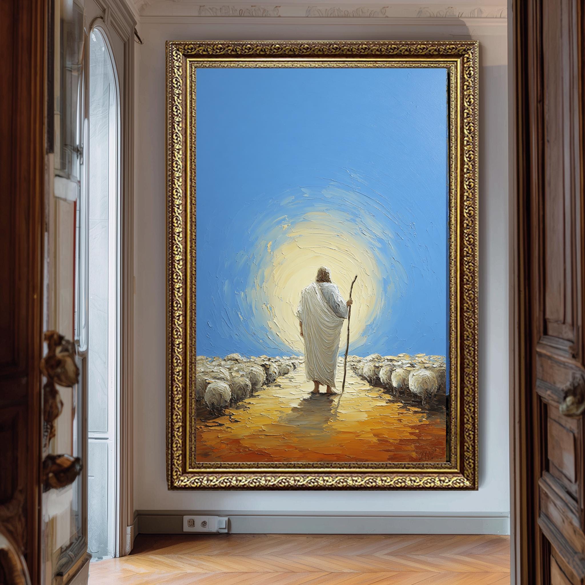 Christian Wall Art – Jesus The Good Shepherd Digital Printable Poster | Spiritual Faith Decor