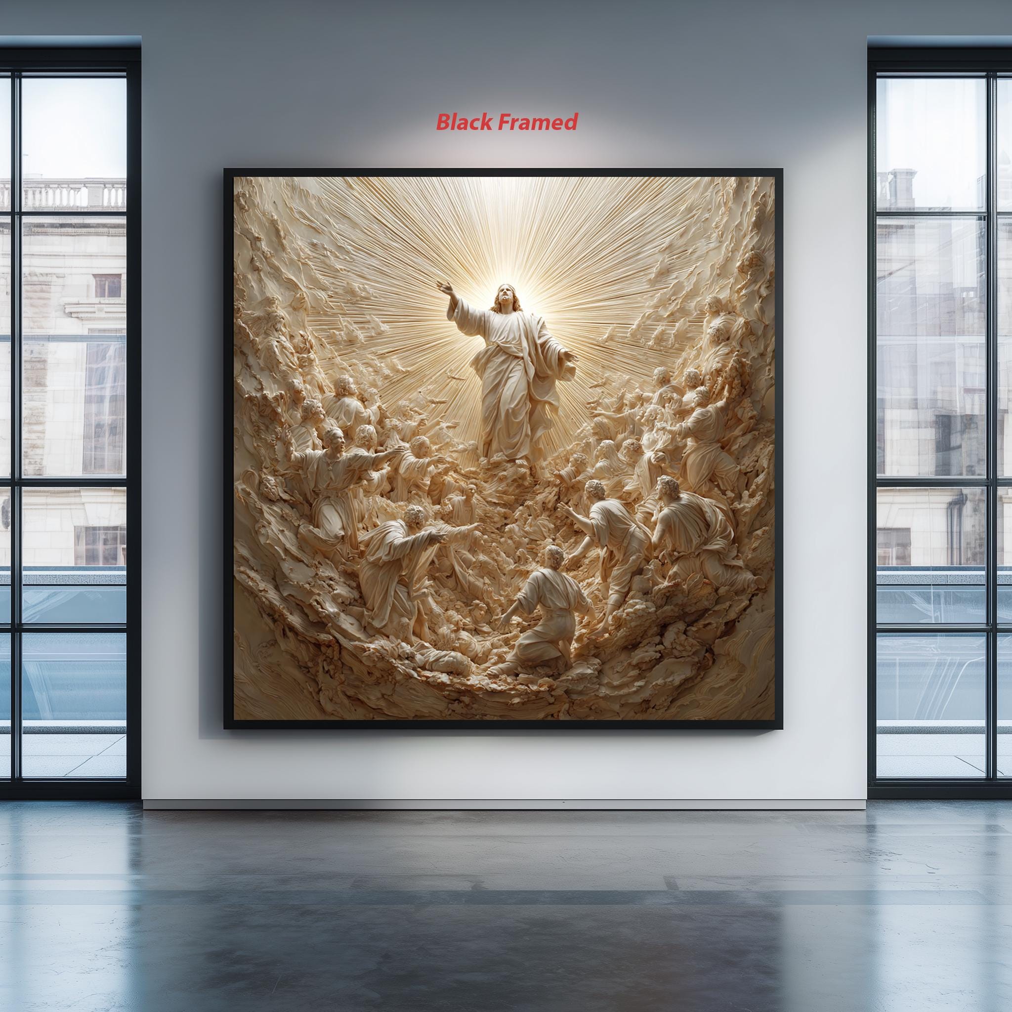 Ascension of Christ Art – Inspirational Christian Wall Decor with Holy Light