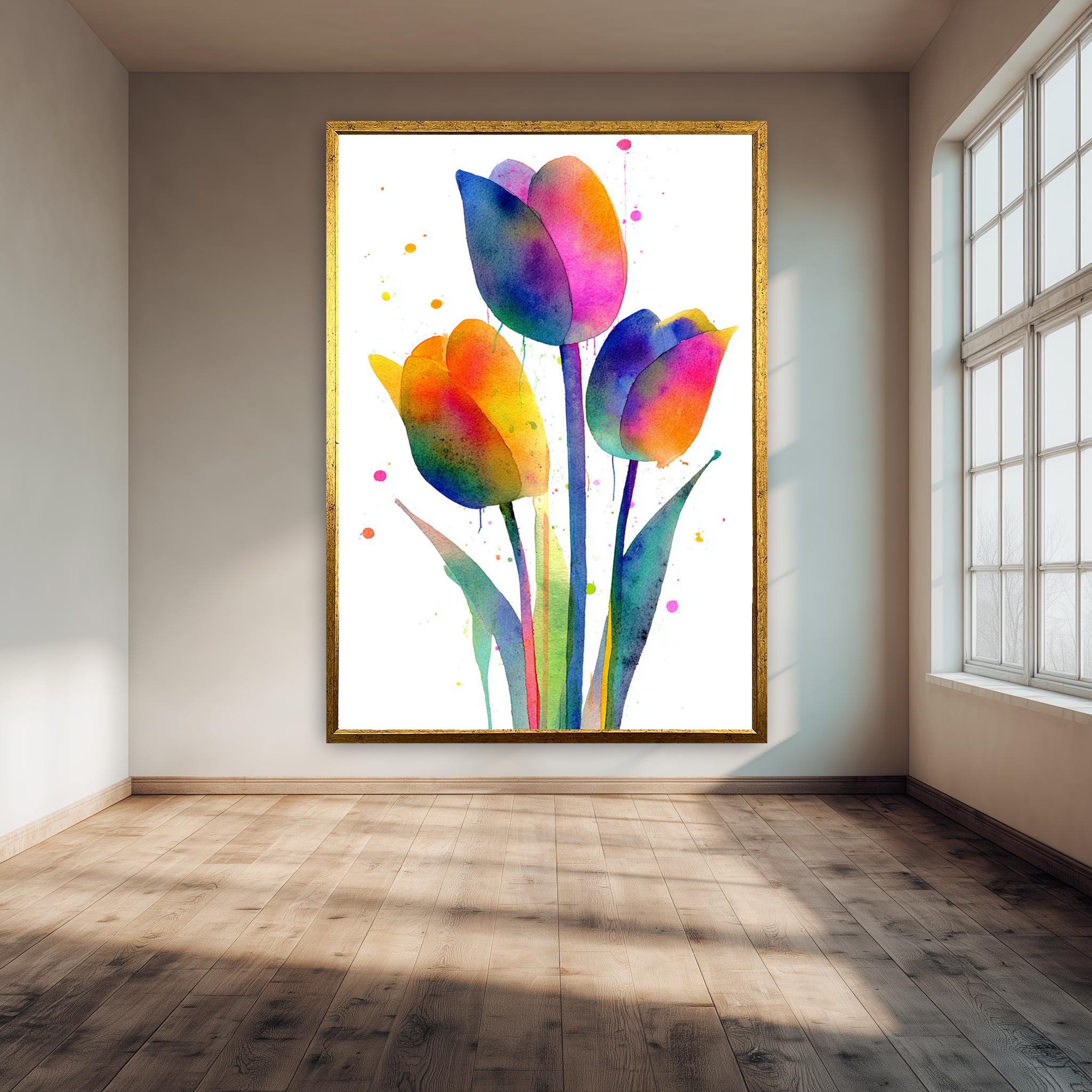 Watercolor Flower Canvas – Vibrant Floral Wall Art | Abstract Botanical Print