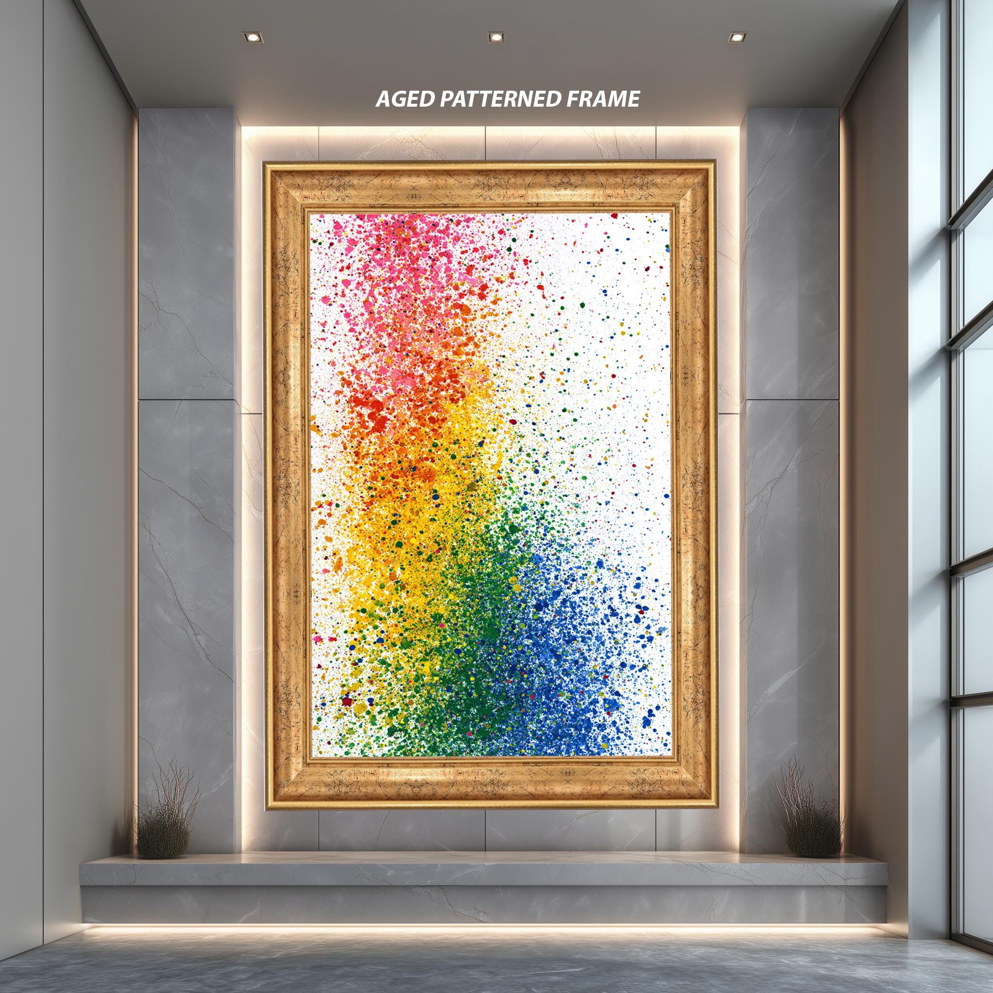 Rainbow Gradient Art Print – Vibrant Colorful Wall Decor | Modern Drip Painting Canvas